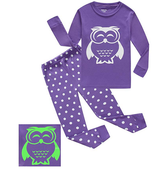 Girls Halloween Pajamas Kids Pjs Glow-in-The-Dark Toddler Halloween ...