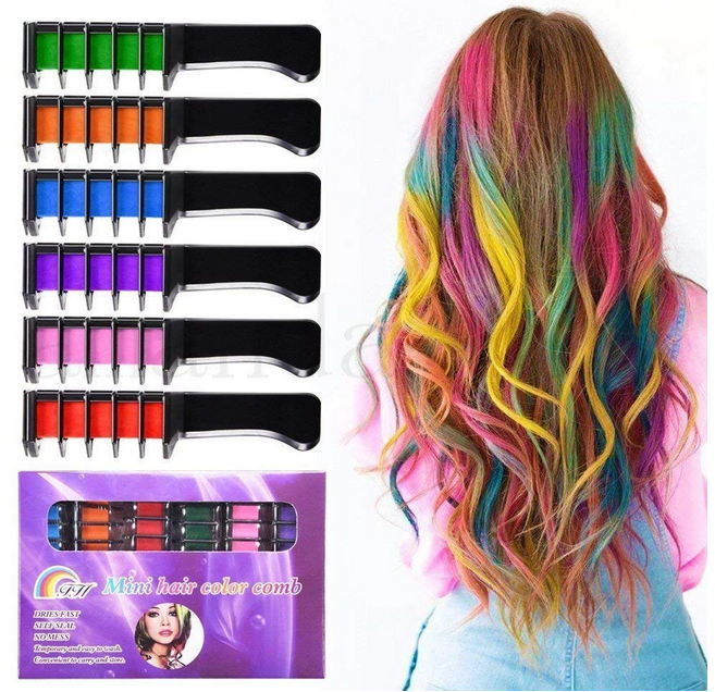 Temporary Hair Chalk Comb Set - A Thrifty Mom