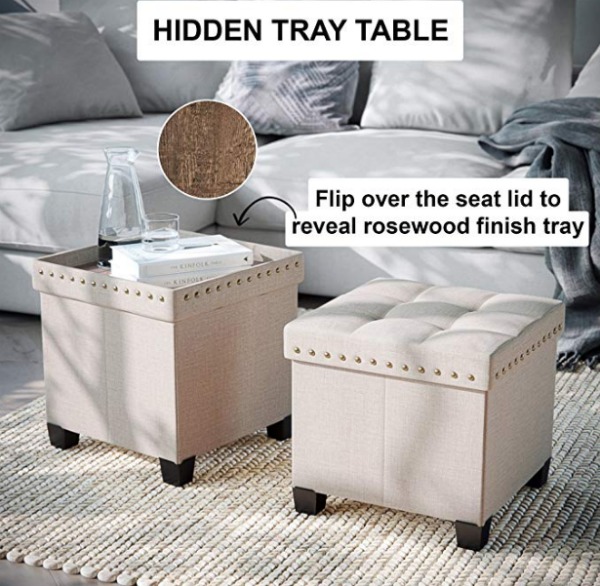 Storage ottoman with hidden tray A Thrifty Mom