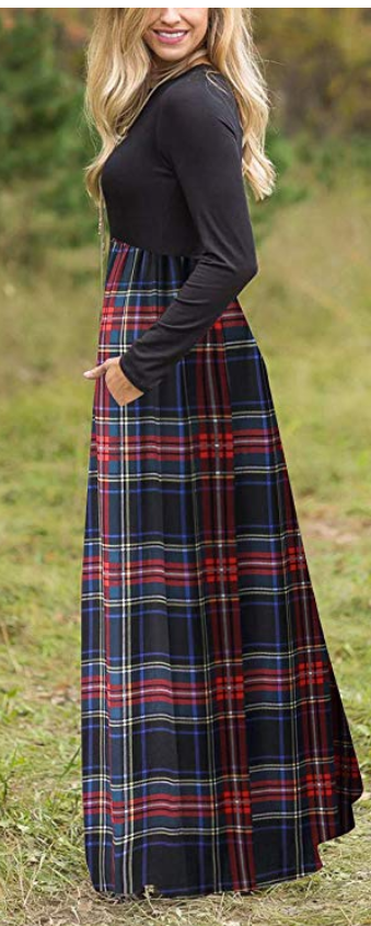Multicolor Plaid Maxi Dress