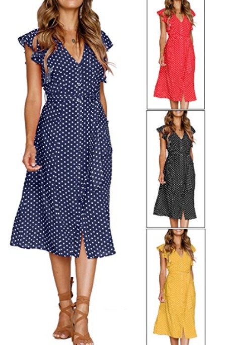 Polka dot dress in 5 colors - A Thrifty Mom