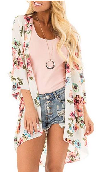 Women's Floral Chiffon Loose Cardigans - A Thrifty Mom