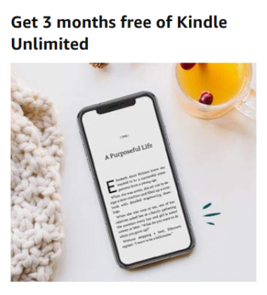 kindle unlimited free for 3 months