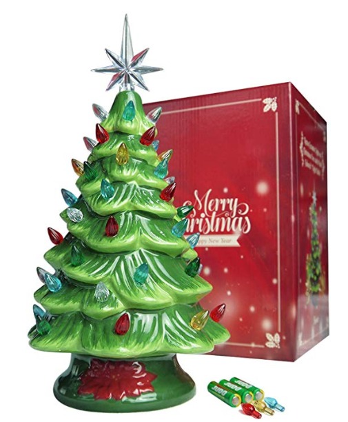 ceramic light up christmas tree decoration