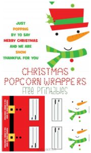Printable Christmas popcorn wrappers – A Thrifty Mom