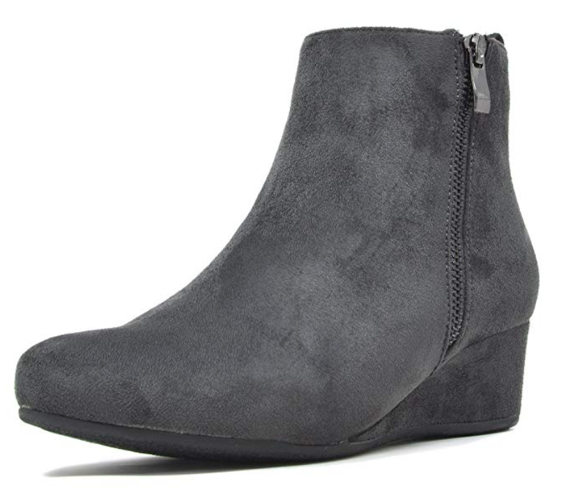 Suede Low Wedges Ankle Boots – A Thrifty Mom