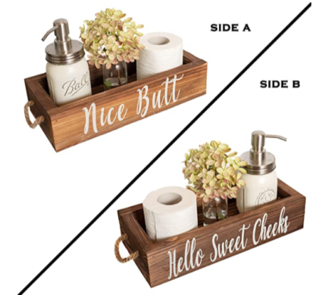 Double sided bathroom decor box – A Thrifty Mom