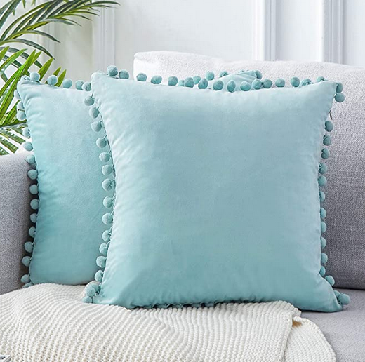 Velvet Pom-poms Pillow Covers – A Thrifty Mom