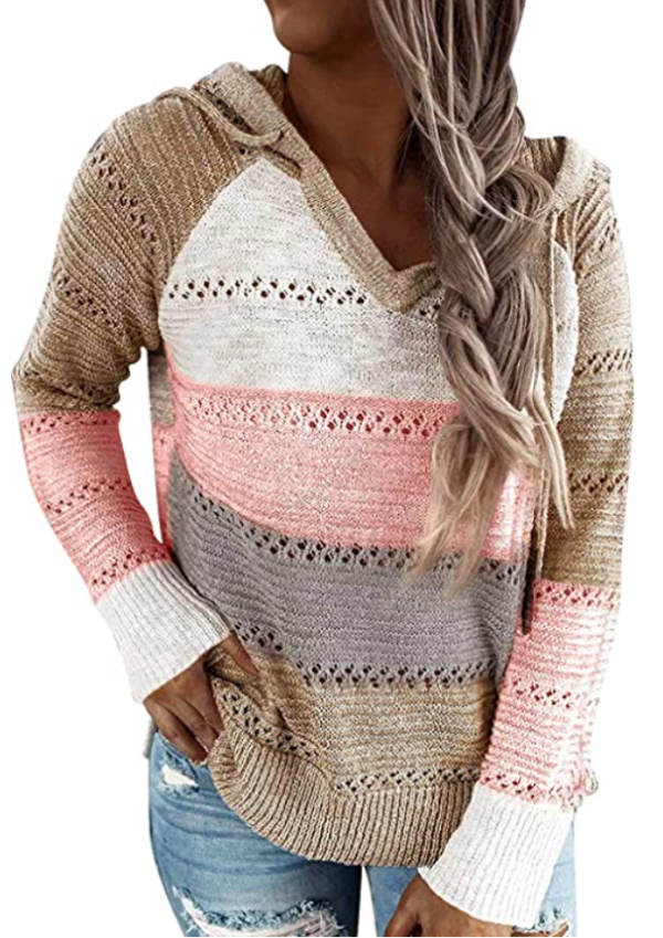 Long Sleeve Striped Knit Sweater