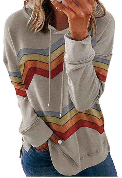 Biucly Women's Tie Dye Sweatshirt - Striped Printed Crewneck Pullover, Loose Fit Long Sleeve Top