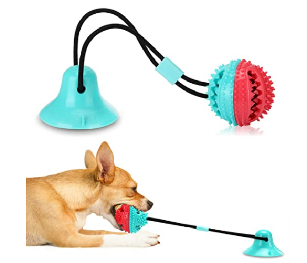 Treat dispensing dog toy A Thrifty Mom