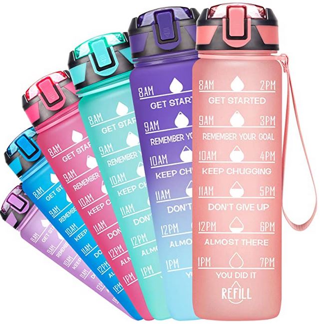 32oz Leakproof BPA Free Motivational Time Marker Water Bottle – A ...