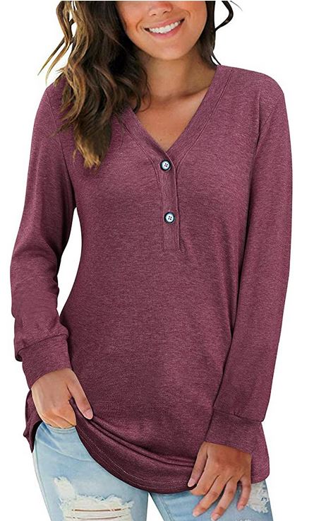 V-Neck Henley Shirts – A Thrifty Mom