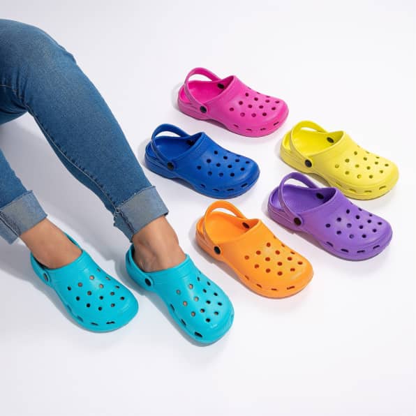 Colorful slingback clogs – A Thrifty Mom
