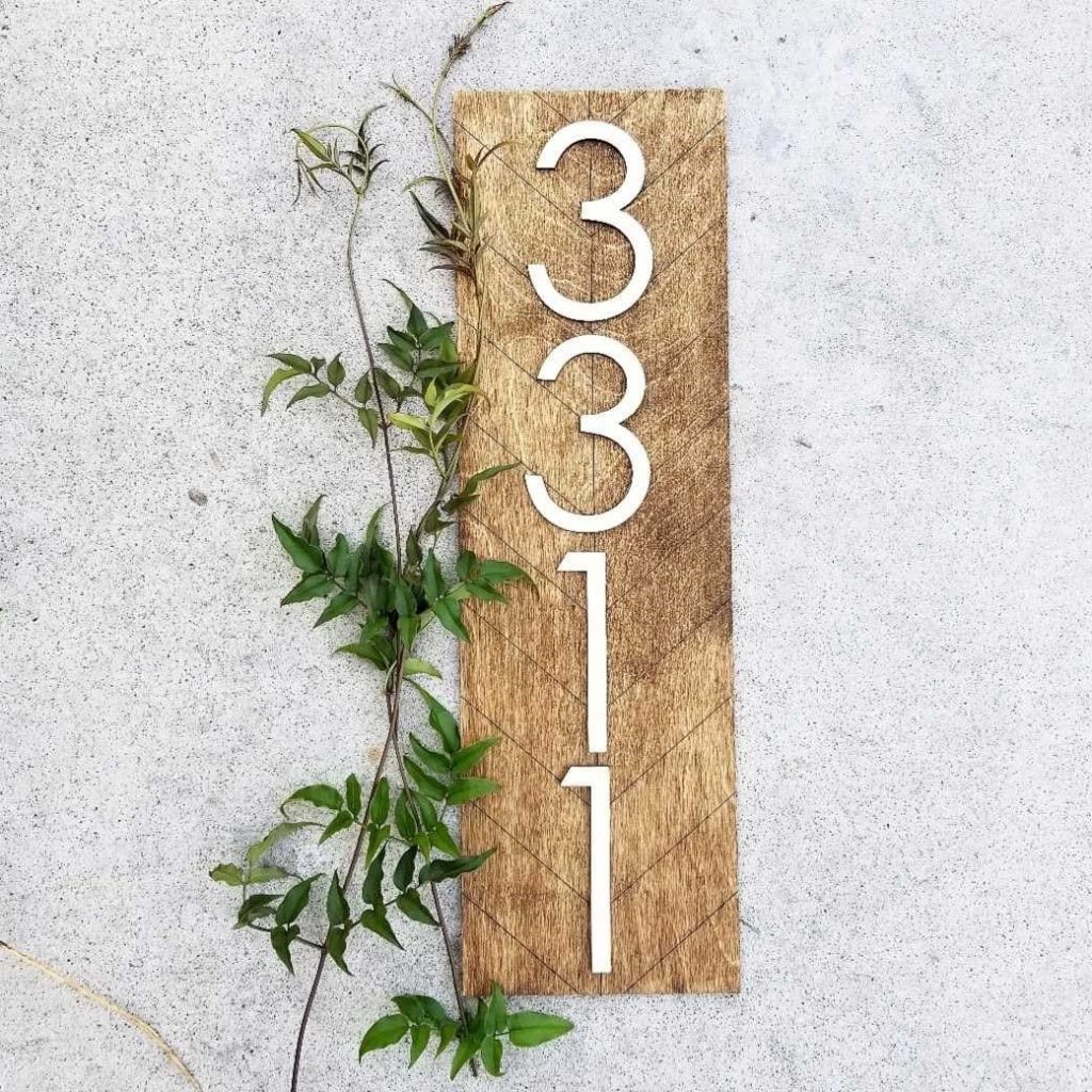 Herringbone address sign A Thrifty Mom