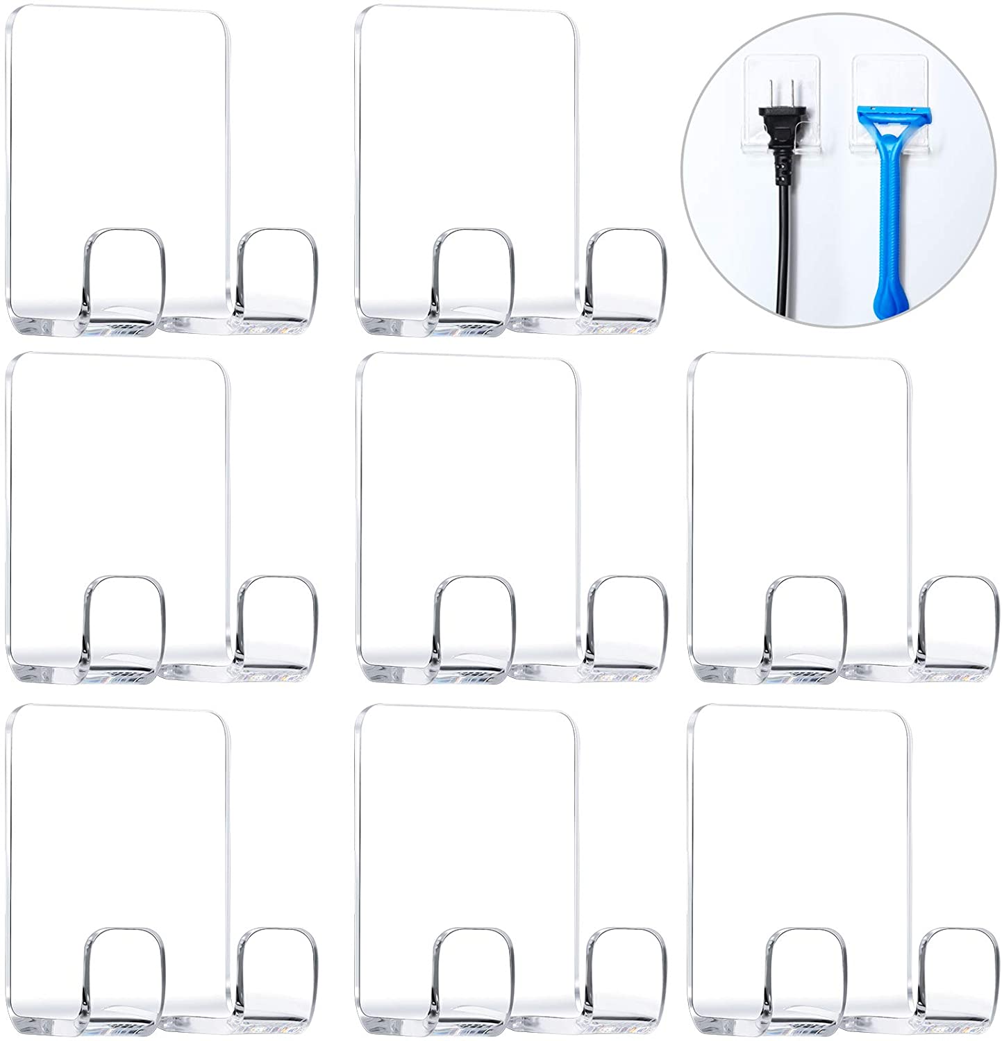 Self adhesive razor holder hooks A