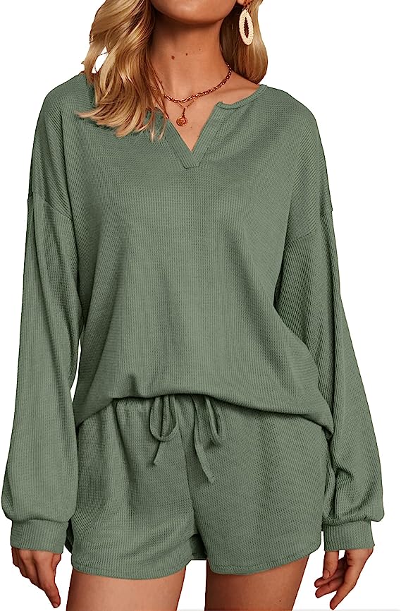 Waffle knit lounge set A Thrifty Mom