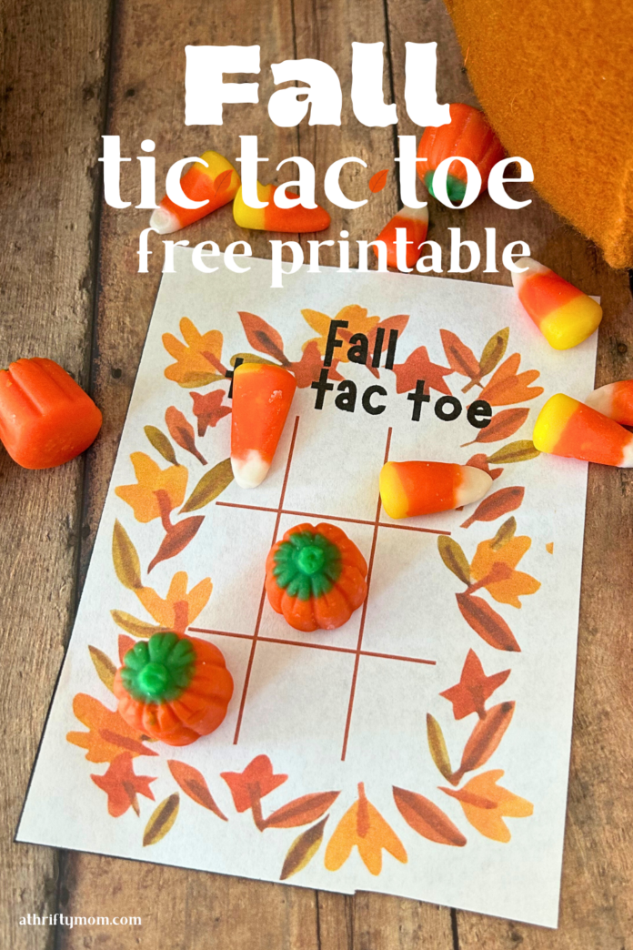 Fall tic tac toe with free printable - A Thrifty Mom