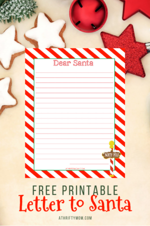 Letter to Santa free printable - A Thrifty Mom